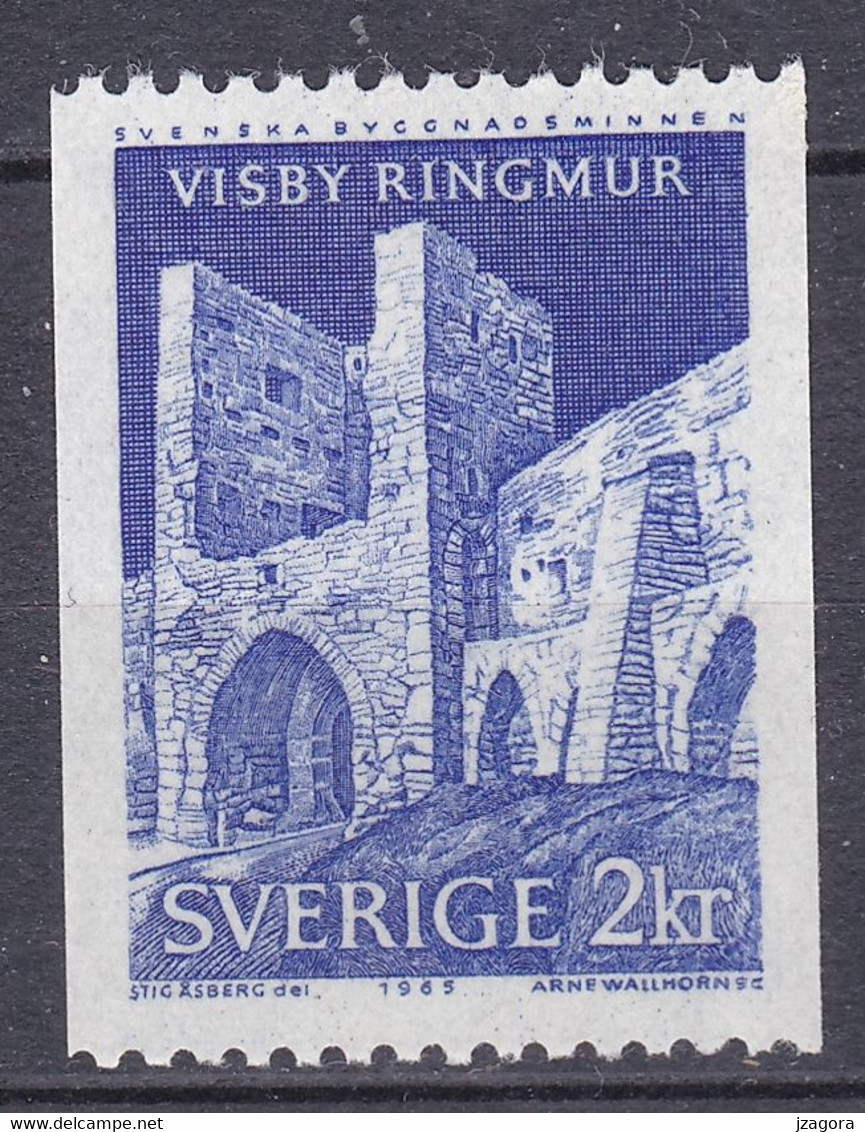 ARCHITECTURE HISTORY HERITAGE OLD TOWN HISTORISCHE BAUWERKE BÂTIMENTS HISTORIQUE VISBY SWEDEN 1965 MI 532 F 562 MNH(**) - Unused Stamps
