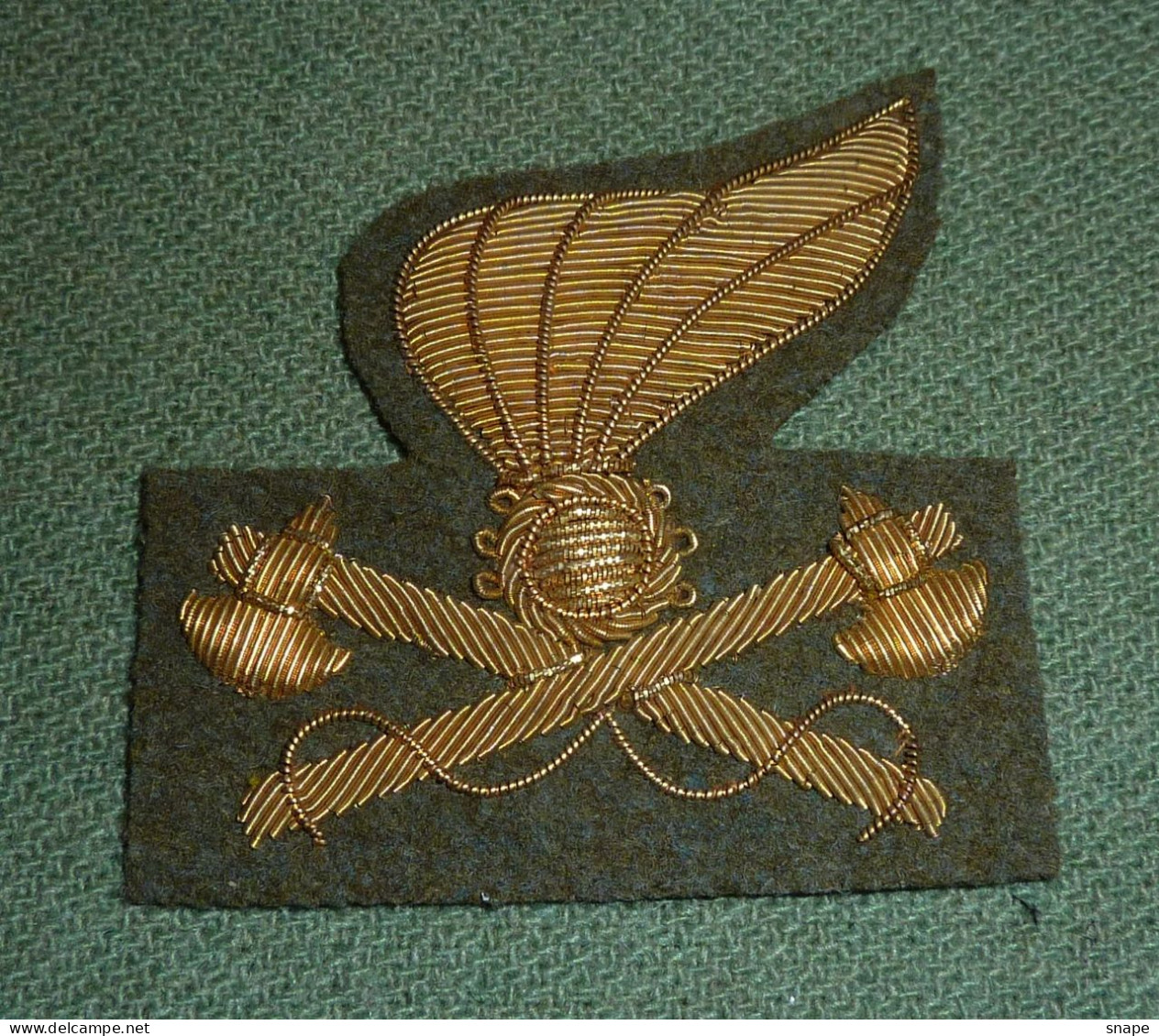 Fregio Ricamato Per Berretto Rigido Genio Pionieri - Esercito Italiano - USATO - Italian Army Embroided Cap Device (267) - Army