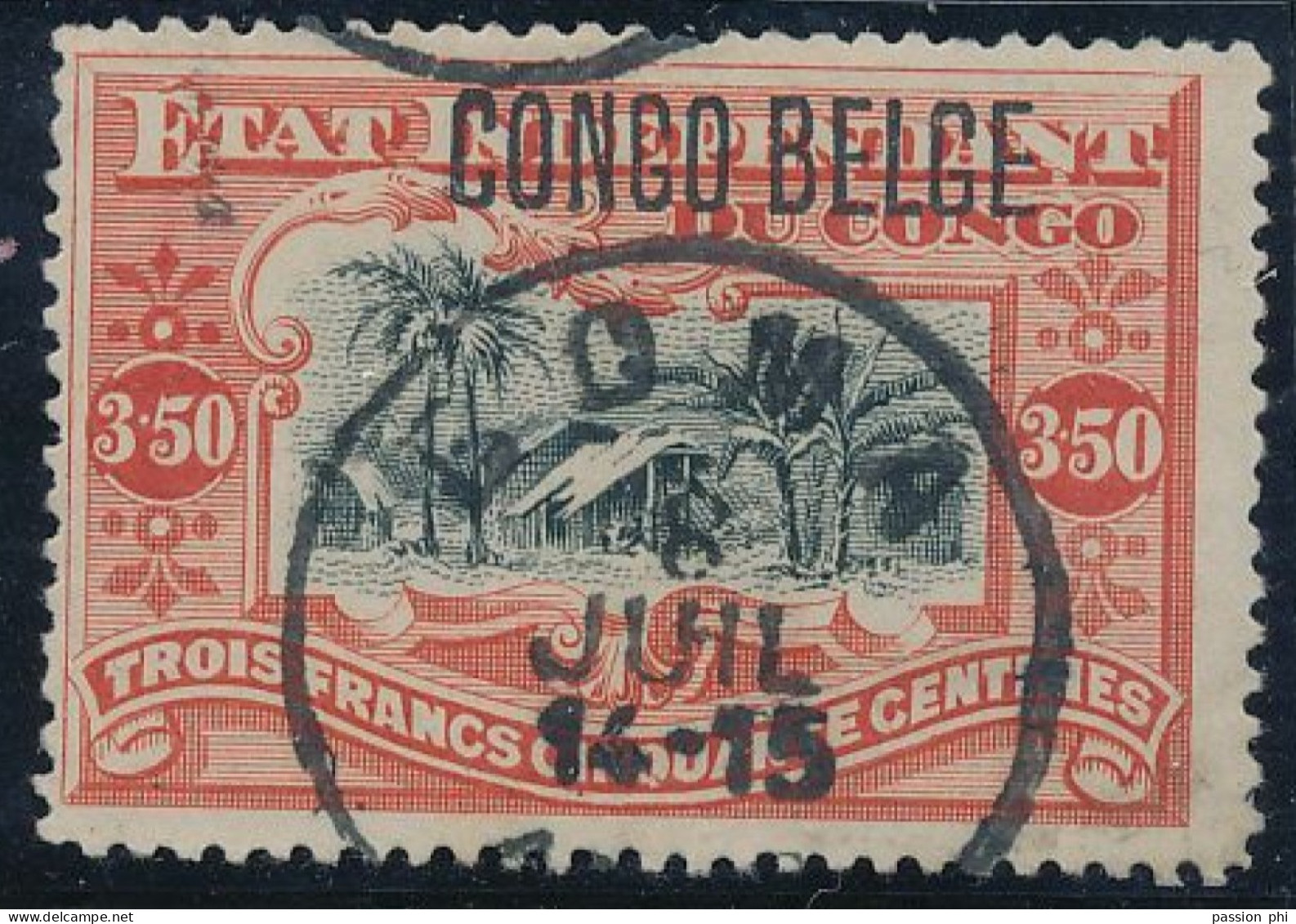 BELGIAN CONGO 1909 ISSUE COB 47 PLATE POSITION 1 USED - Oblitérés