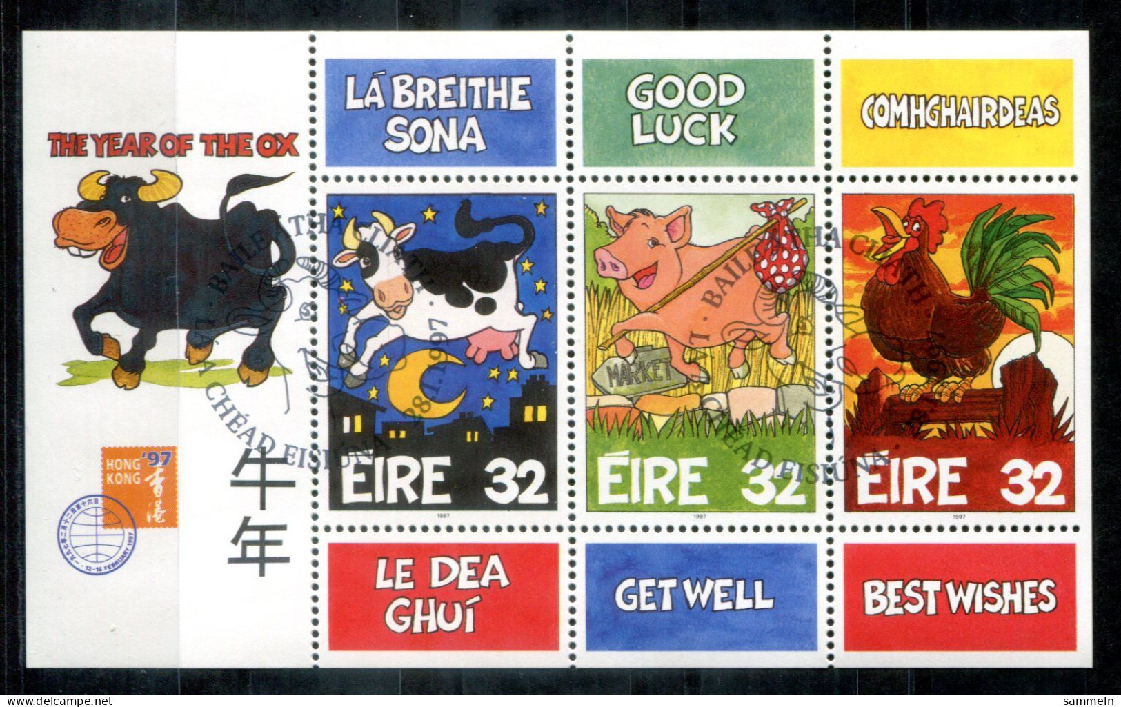 IRLAND Block 21, Bl.21 Canc. - Chines.Jahr Des Ochsen, Year Of The Ox, Année Du Buffle - IRELAND / IRLANDE - Blocks & Sheetlets