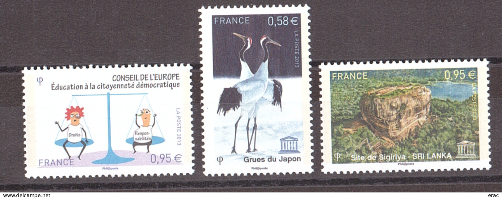 France - 2013 - Timbres De Service N° 156 à 158 - Neufs ** - Conseil De L'Europe - UNESCO - Neufs