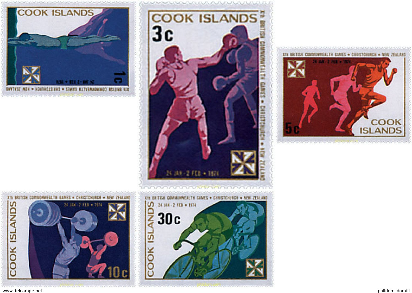 65555 MNH COOK Islas 1974 10 JUEGOS DE LA COMMONWEALTH - Cookinseln