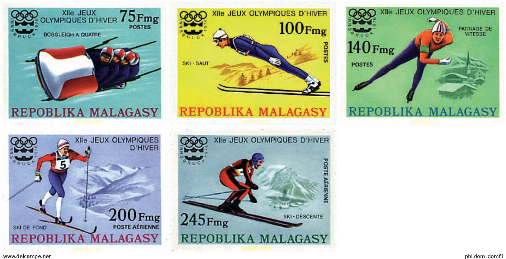 71125 MNH MADAGASCAR 1975 12 JUEGOS OLIMPICOS INVIERNO INNSBRUCK 1976 - Madagaskar (1960-...)