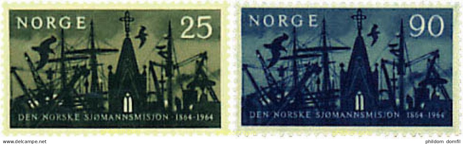 68366 MNH NORUEGA 1964 CENTENARIO DE LA MISION MARINA - Unused Stamps