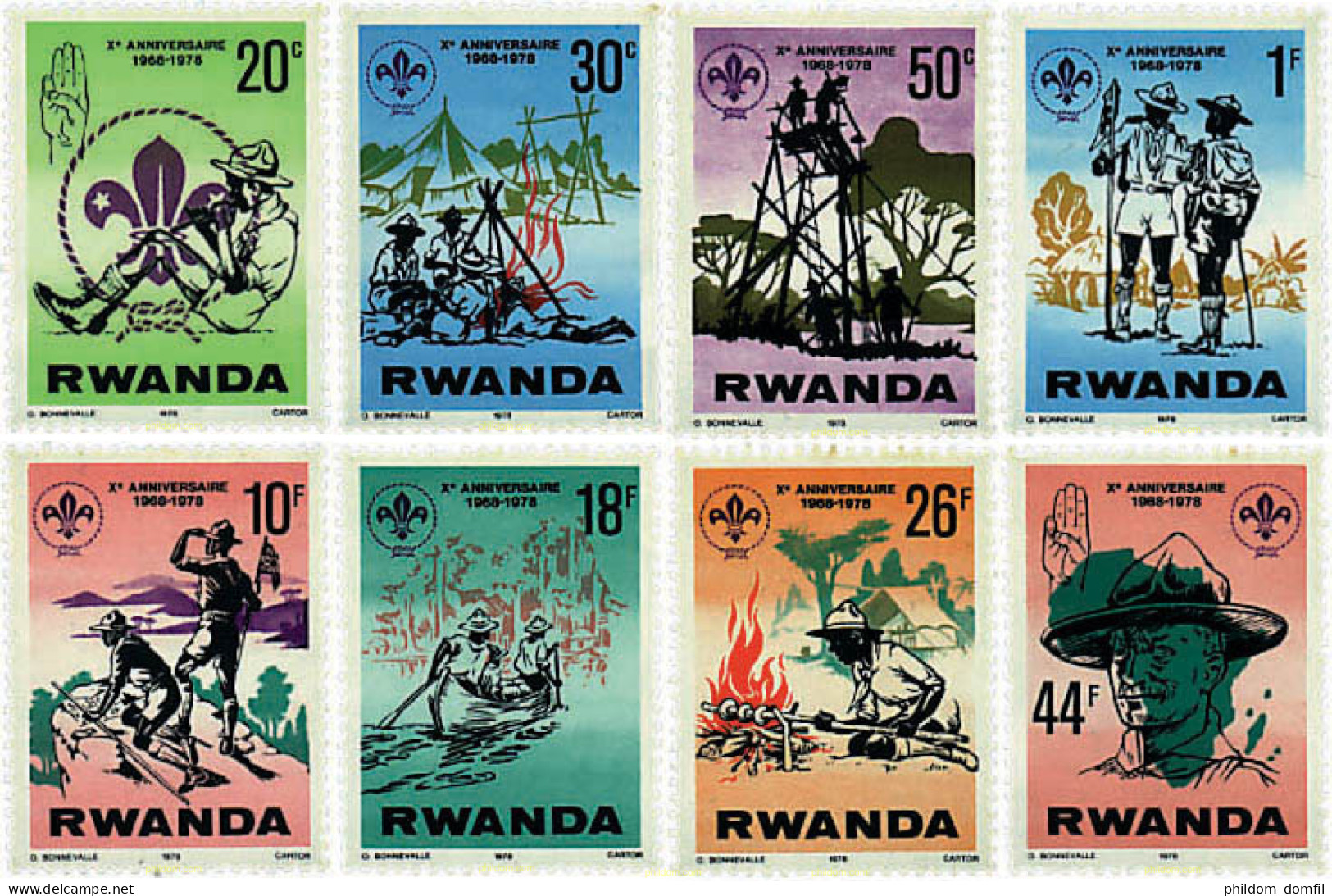 47955 MNH RUANDA 1978 10 ANIVERSARIO DEL ESCULTISMO EN RUANDA - Neufs