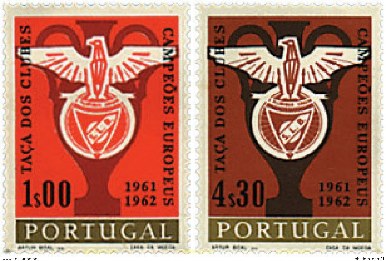 69277 MNH PORTUGAL 1963 DOBLE VICTORIA DEL BENFICA DE LISBOA EN LA COPA EUROPEA DE CLUBS CAMPEONES. - Other & Unclassified