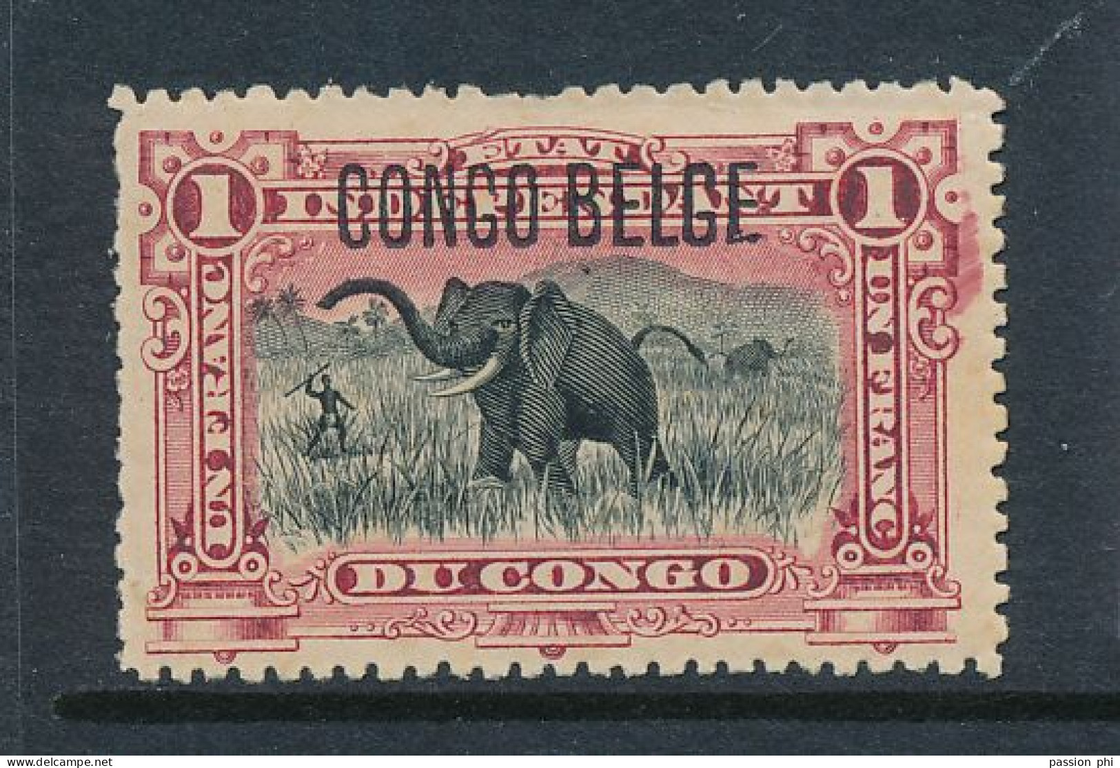 BELGIAN CONGO 1909 ISSUE ELEPHANT COB 46 MNH SHORT PERFORATION  PLATE POSITION 32 - Neufs