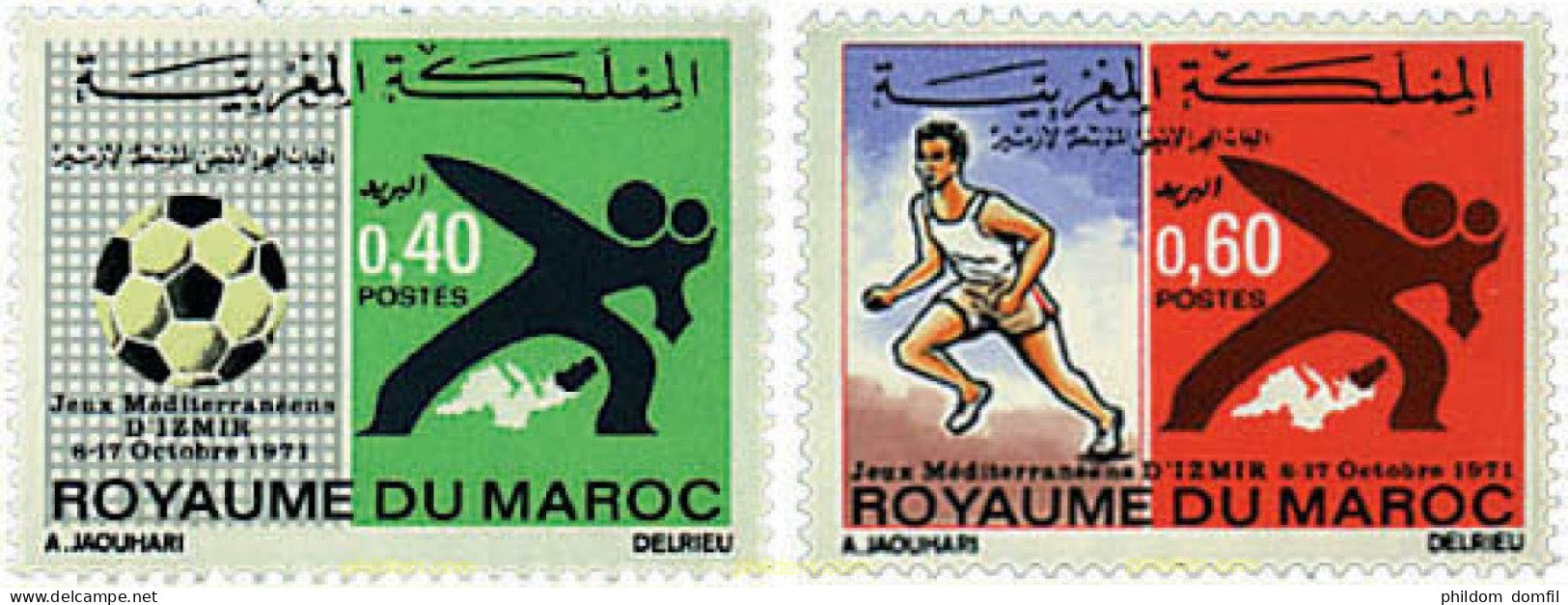 27616 MNH MARRUECOS 1971 JUEGOS MEDITERRANEOS EN ESMIRNA - Maroc (1956-...)