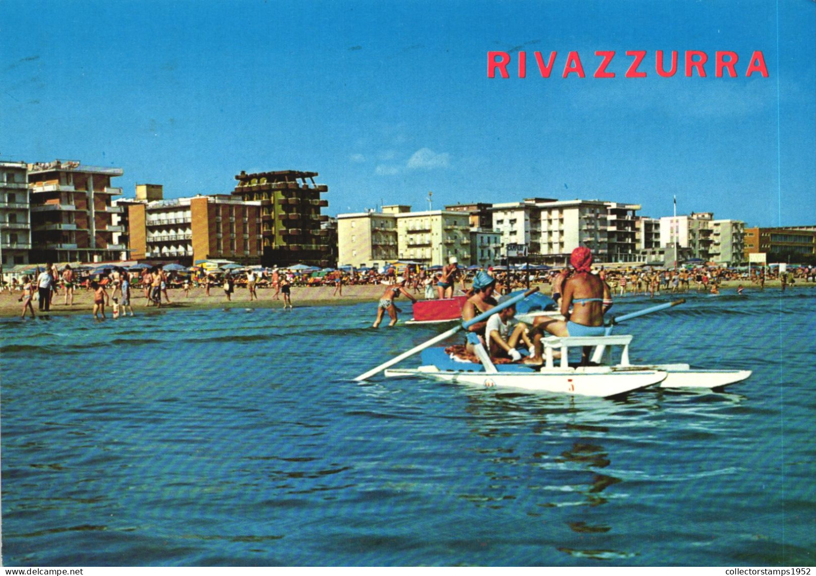 RIVAZZURRA, RIMINI, EMILIA ROMAGNA, ARCHITECTURE, BEACH, BOAT, ITALY, POSTCARD - Rimini