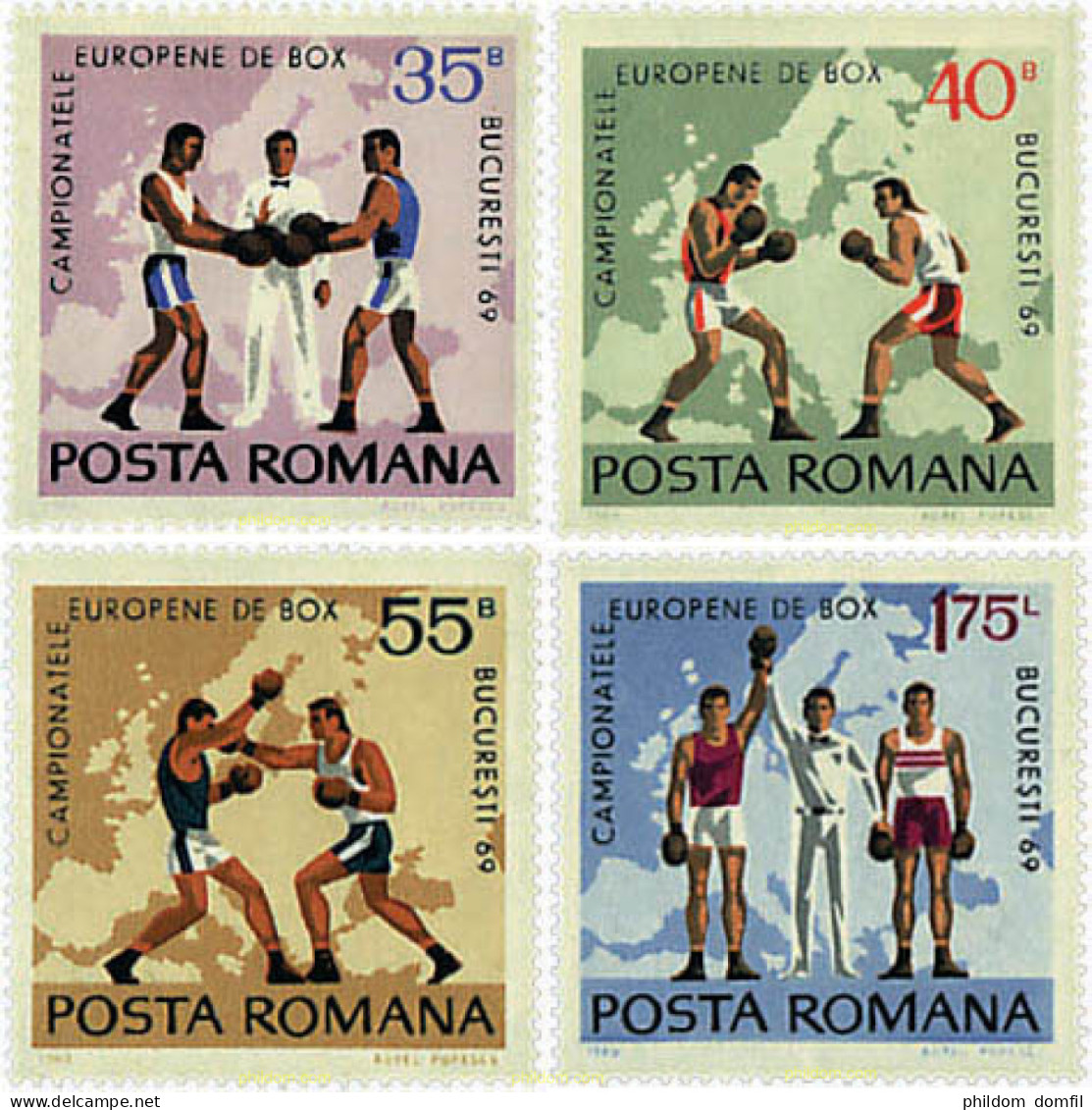 61940 MNH RUMANIA 1969 CAMPEONATOS DE EUROPA DE BOXEO EN BUCAREST - Sonstige & Ohne Zuordnung