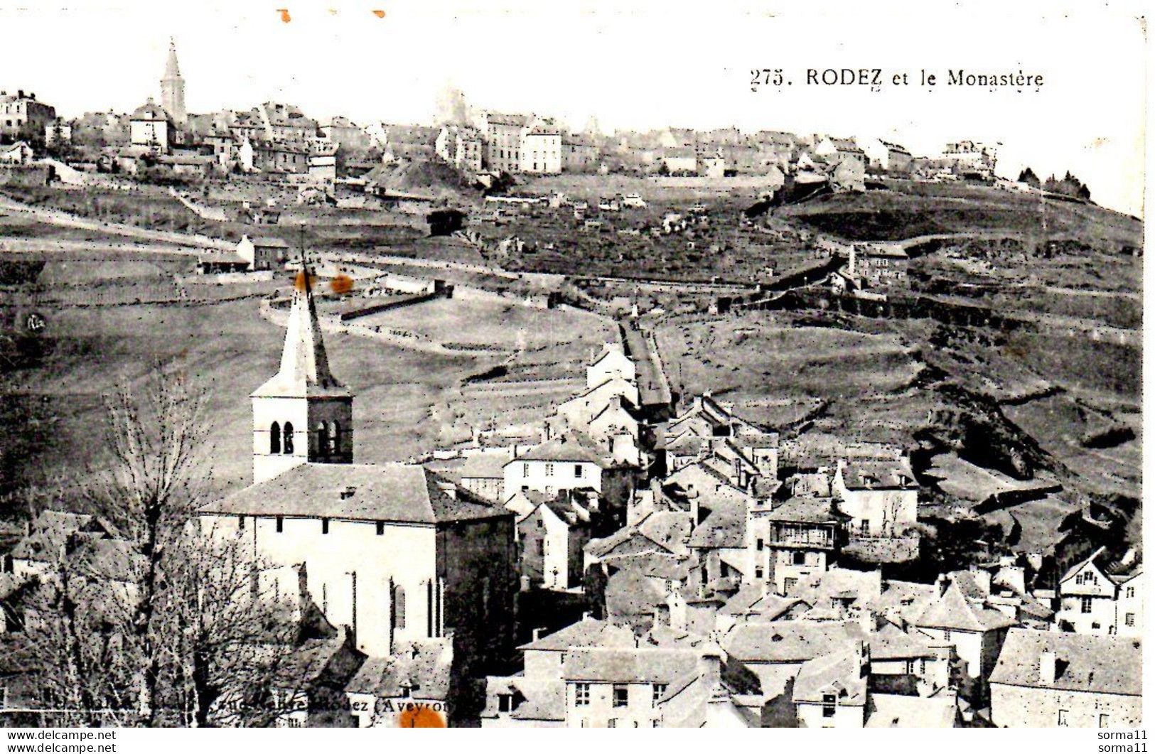 CPA RODEZ 12 Vue Générale Et Le Monastère - Rodez