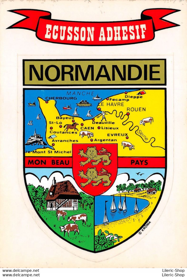 NORMANDIE - Carte Postale Blason écusson Adhésif ( ͡♥ ͜ʖ ͡♥) ♥ - Autres