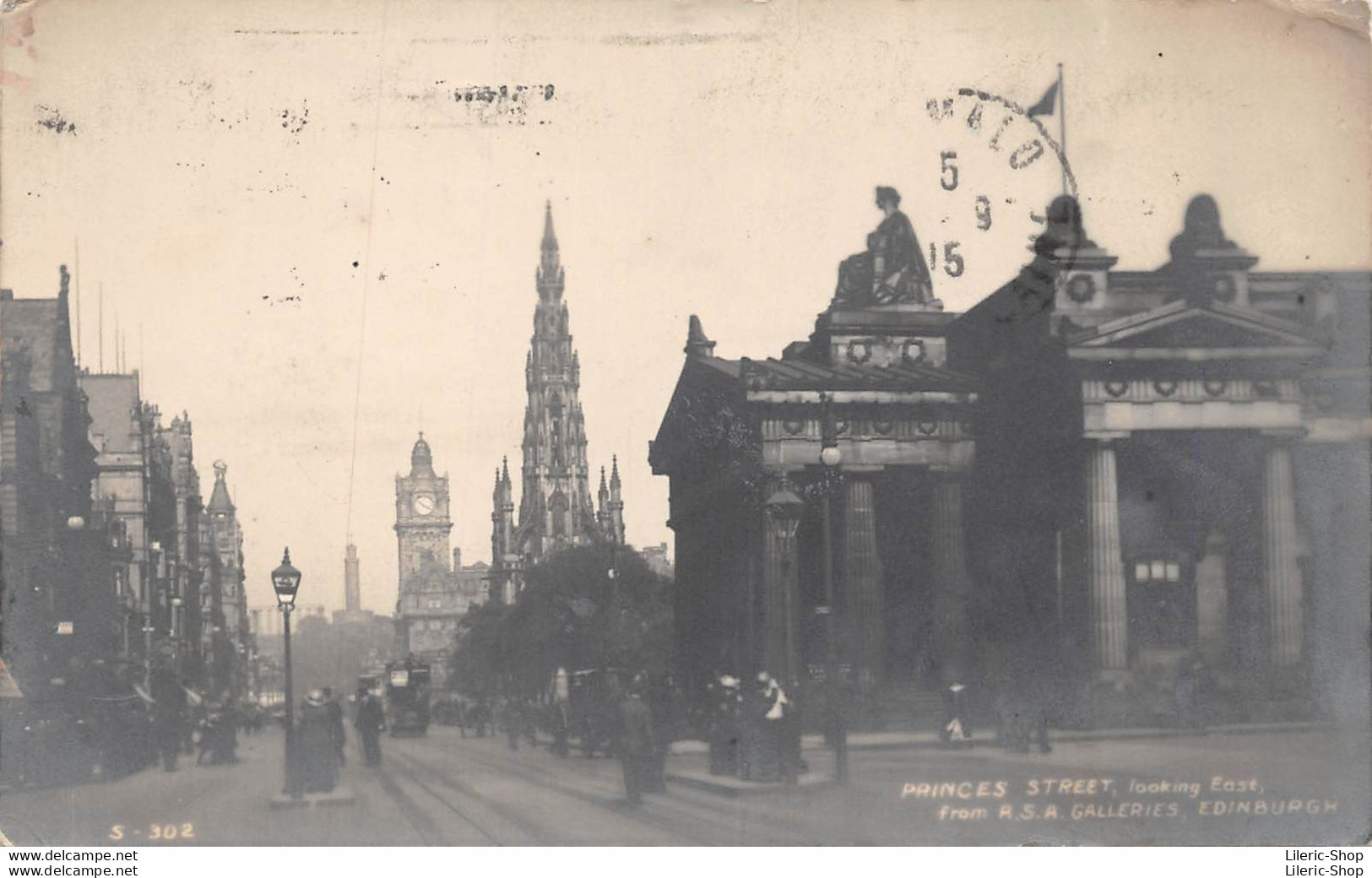 SCOTLAND - PRINCES STREET, Looking East  From R. S.A. GALLERIES EDINBURGH - PICTURE CARD 1917 ( ͡◕ ͜ʖ ͡◕) ♦ - Midlothian/ Edinburgh
