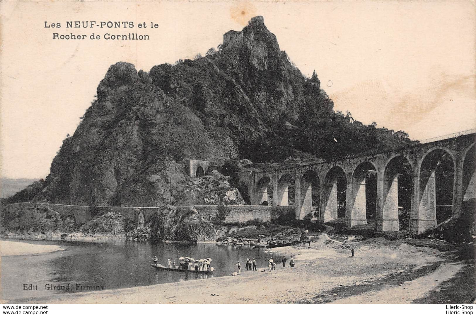 [42] Les Neuf-Ponts Et Le Rocher De Cornillon - Pécheurs à La Ligne Sur Une Rambertoise - Cpa 1922  ( ͡♥ ͜ʖ ͡♥) ♥ - Autres & Non Classés