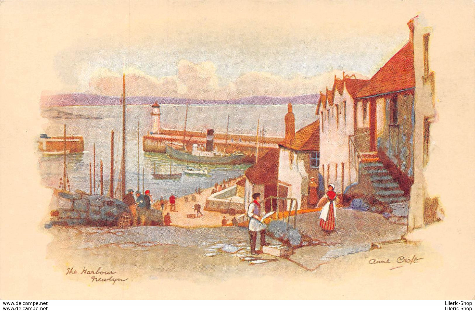 England -The Harbour, Newlyn, Cornwall - Art Signed Anne Croft - A. Vivian Mansell & Co. Ltd ( ͡♥ ͜ʖ ͡♥) ♥ - Autres & Non Classés
