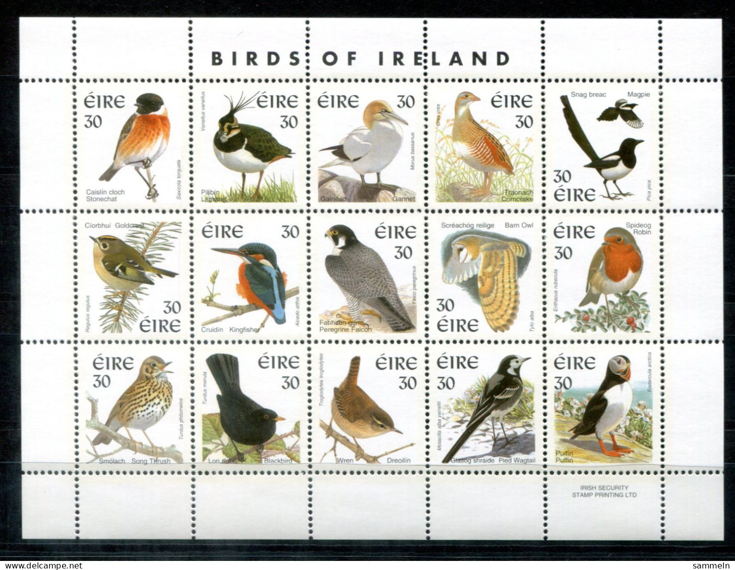 IRLAND 1051, 1100, 1120-1132 KB Mnh - Vögel, Birds, Oiseaux - IRELAND / IRLANDE - Blokken & Velletjes