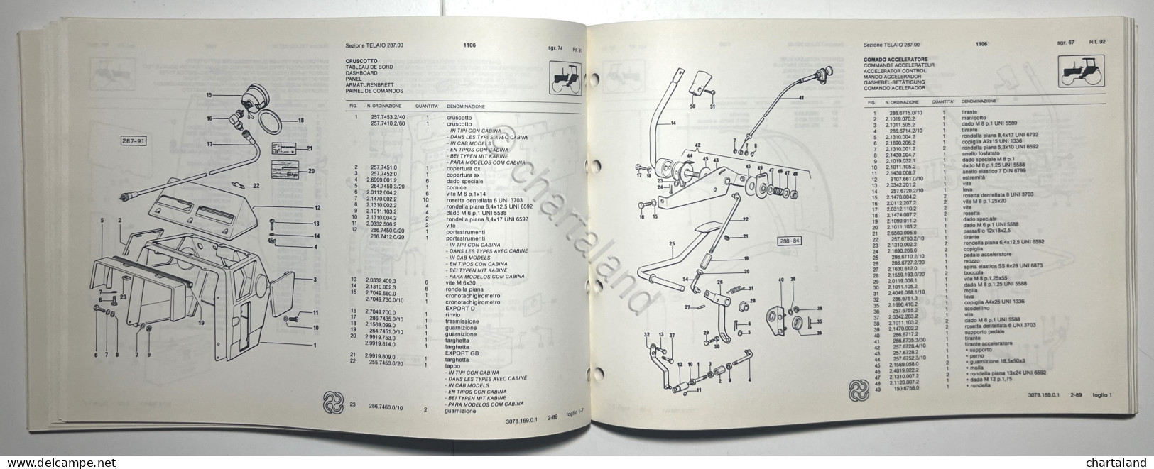 Catalogo Ricambi Originali Lamborghini Trattori - 1106 - Ed. 1989 - Andere & Zonder Classificatie