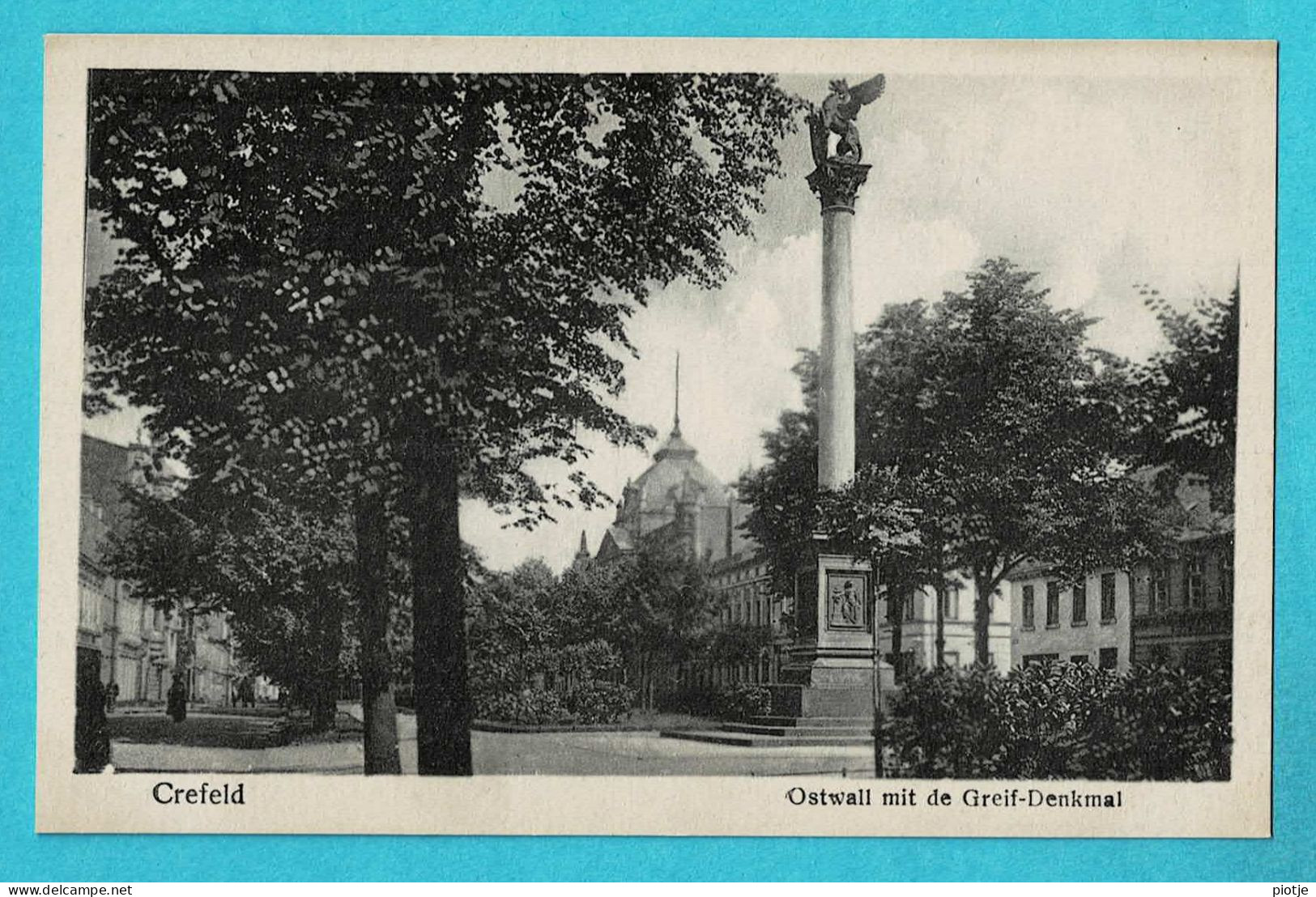 * Crefeld A. Rhein - Krefeld (Nordrhein Westfalen) * (Wizico) Ostwall Mit De Greif Denkmal, Monument, Statue, Old - Krefeld