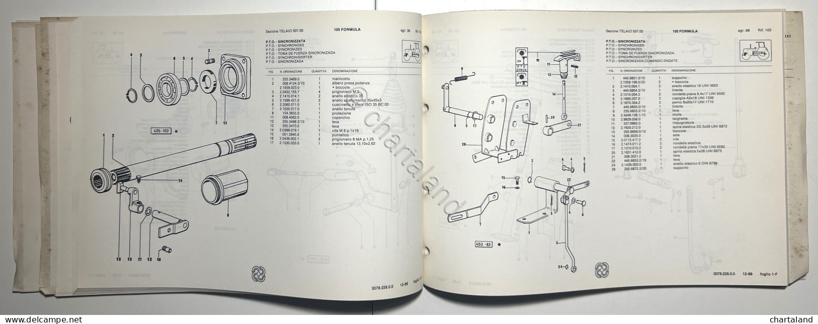 Catalogo Ricambi Originali Lamborghini Trattori - 105 Formula - Ed. 1991 - Sonstige & Ohne Zuordnung
