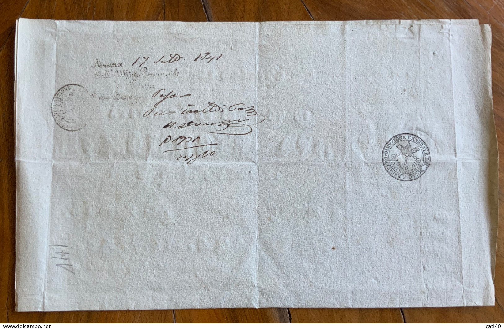 PASSAPORTO ALL'INTERNO - GOVERNO PONTIFICIO PAPA GREGORIO XVI - FIRMA AUTOGRAFA CARD. RIARIO SFORZA - 11/9/1841 - ... - Historische Documenten