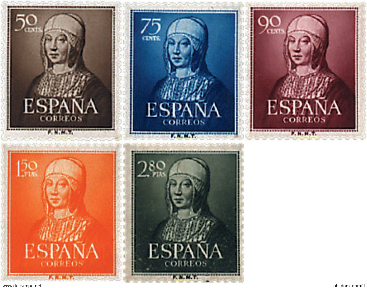 84356 MNH ESPAÑA 1951 5 CENTENARIO DEL NACIMIENTO DE ISABEL LA CATOLICA - Ungebraucht