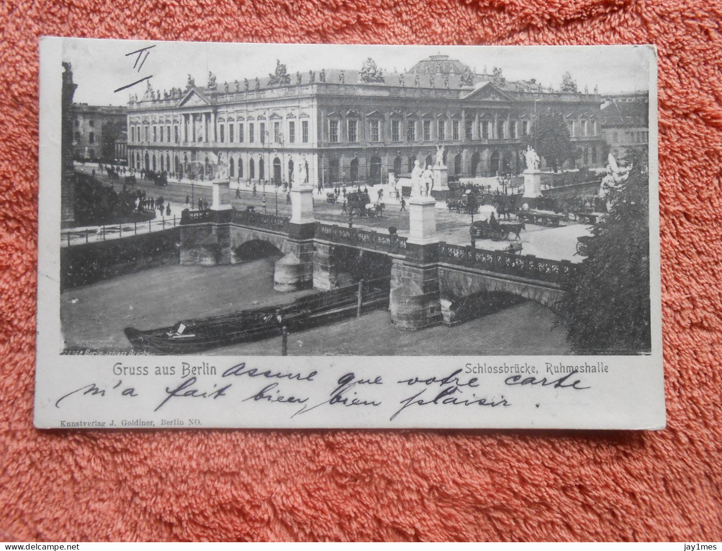 AK Gruss Berlin Schlossbrucke 1904 Stempel Bahnpost Zug Berlin- Gorliz - Autres & Non Classés