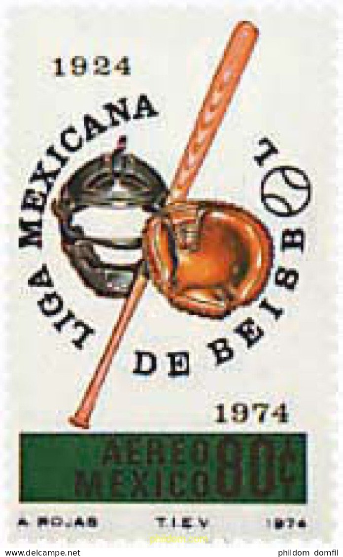 26935 MNH MEXICO 1974 50 ANIVERSARIO DE LA LIGA MEXICANA DE BEISBOL - Mexique