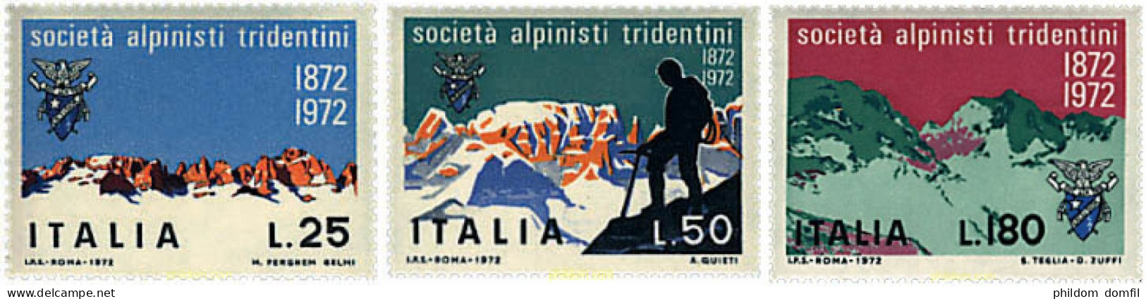 67011 MNH ITALIA 1972 CENTENARIO DE LA SOCIEDAD DE ALPINISTAS TRIDENTINOS - 1971-80: Neufs