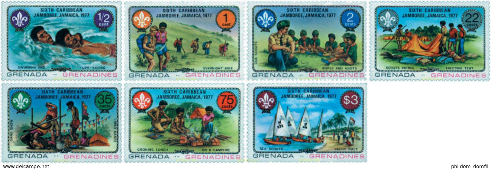 38642 MNH GRANADA GRANADINAS 1977 6 JAMBOREE DEL CARIBE EN JAMAICA - Grenada (1974-...)