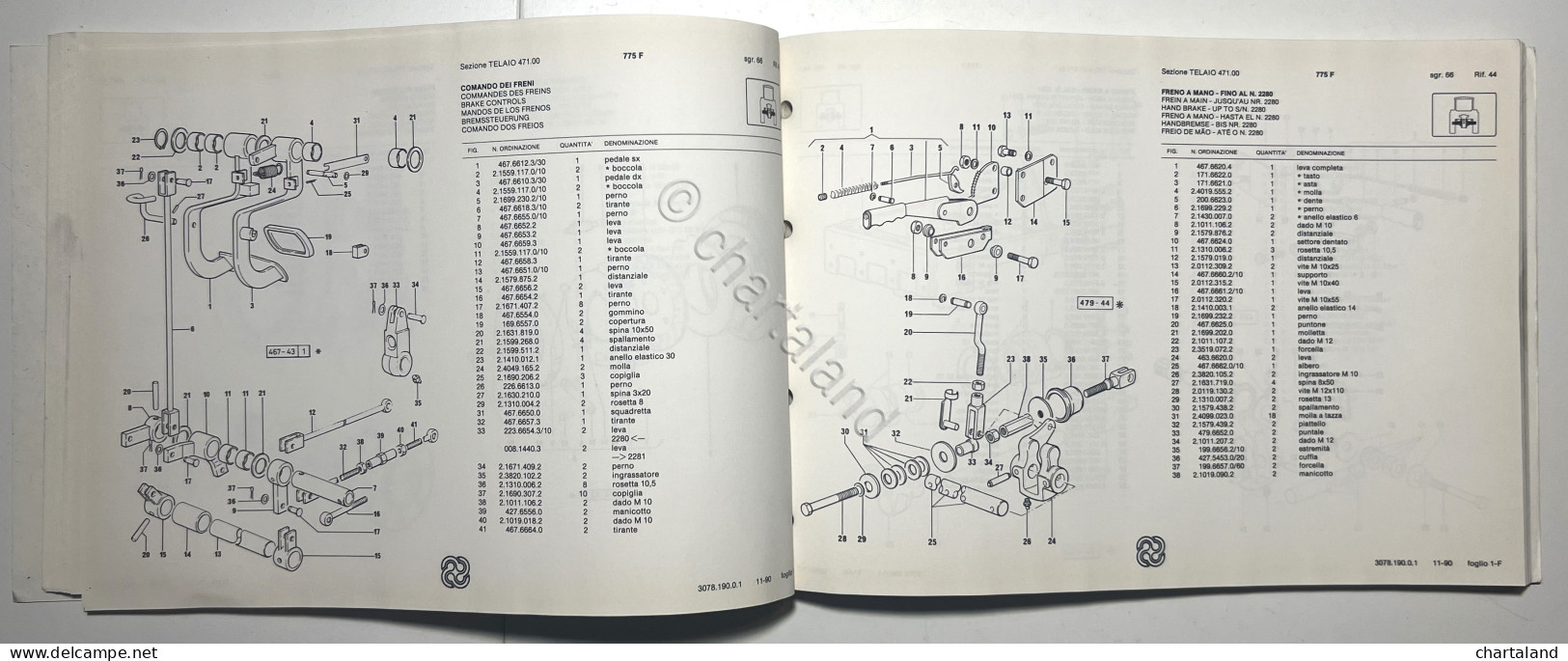 Catalogo Ricambi Originali Lamborghini Trattori - 775-F - Ed. 1990 - Other & Unclassified