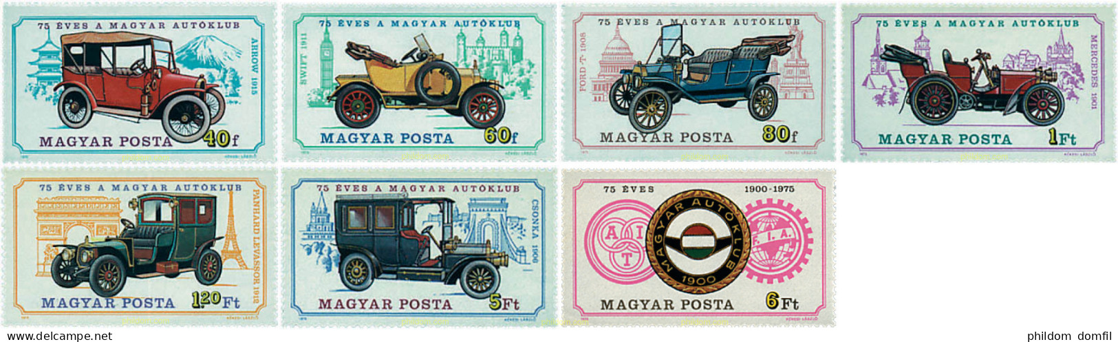 46347 MNH HUNGRIA 1975 75 ANIVERSARIO DEL AUTOMOVIL CLUB DE HUNGRIA - Unused Stamps