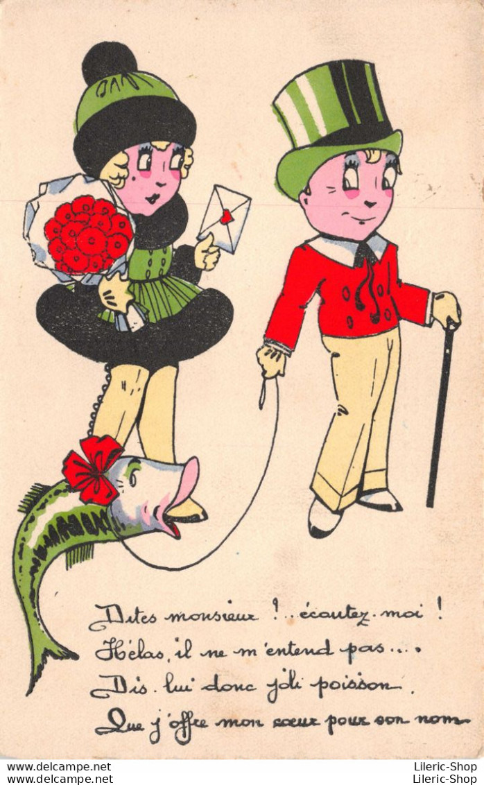 Couple # Poisson # Fleurs - Dites Monsieur !  écoutez Moi ! ( ͡♥ ͜ʖ ͡♥) ♥ - 1900-1949