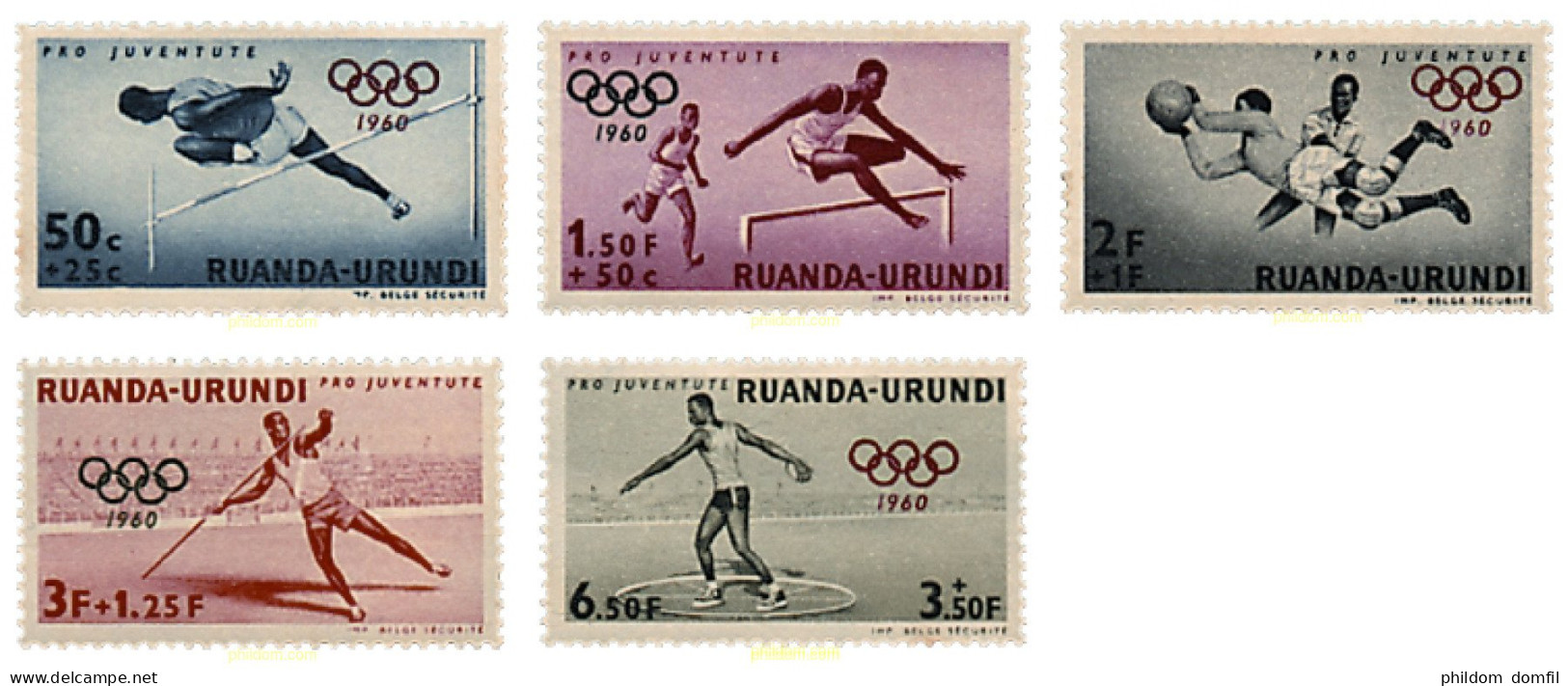 30510 MNH RUANDA URUNDI 1960 17 JUEGOS OLIMPICOS VERANO ROMA 1960 - Unused Stamps