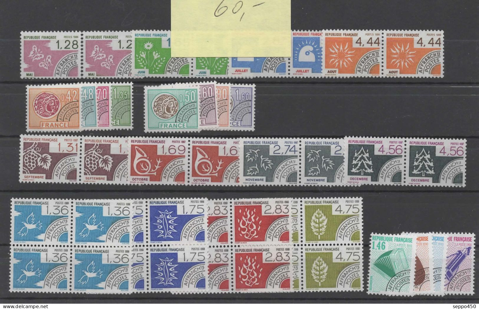 ENORME LOT DE TIMBRES PREOBLITERES, BLOC QUATRE + TP ,  TOUTES EPOQUES NEUFS**/*  STAMPS BRIEFMARKEN - Altri & Non Classificati