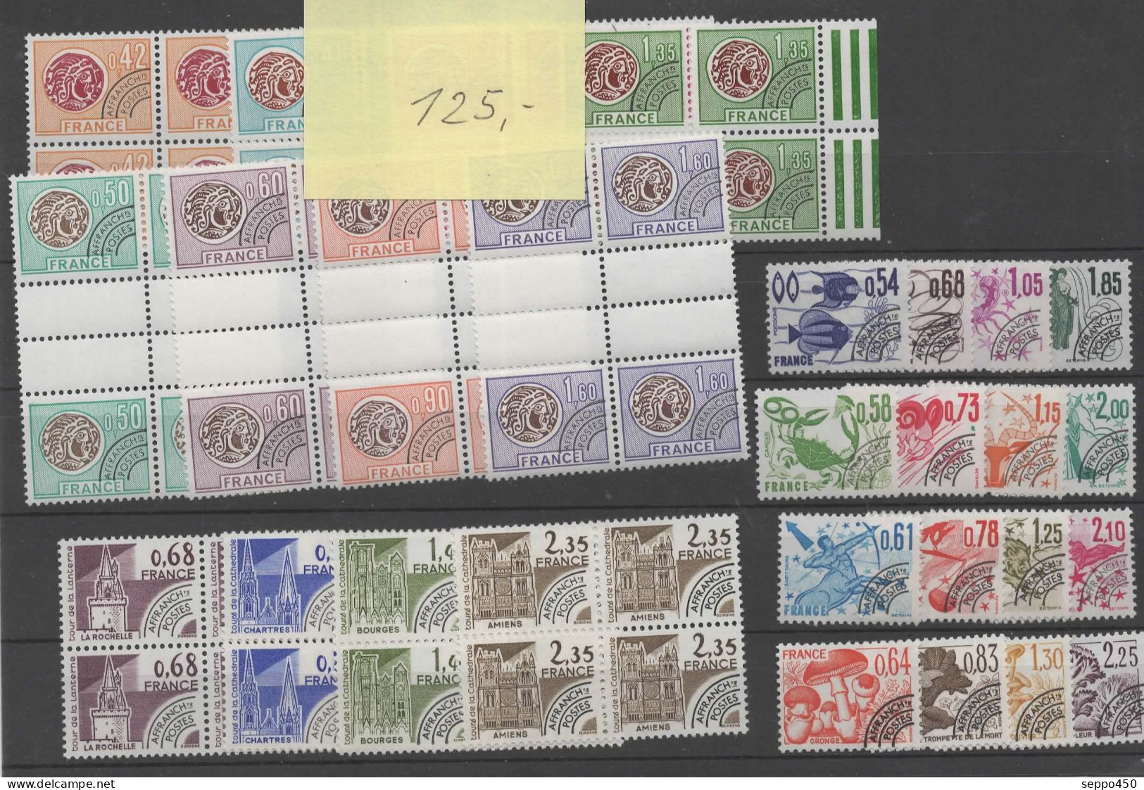 ENORME LOT DE TIMBRES PREOBLITERES, BLOC QUATRE + TP ,  TOUTES EPOQUES NEUFS**/*  STAMPS BRIEFMARKEN