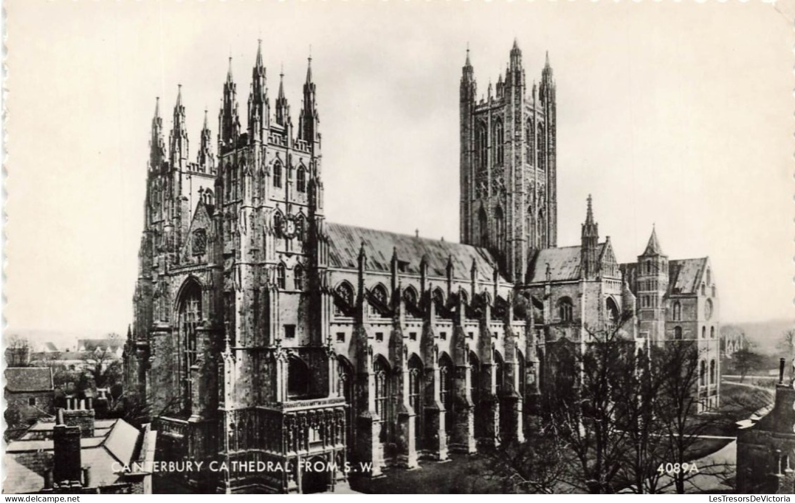 ROYAUME-UNI - Canterbury Cathedral From The S W - Vue Générale - De L'extérieure - Carte Postale Ancienne - Canterbury