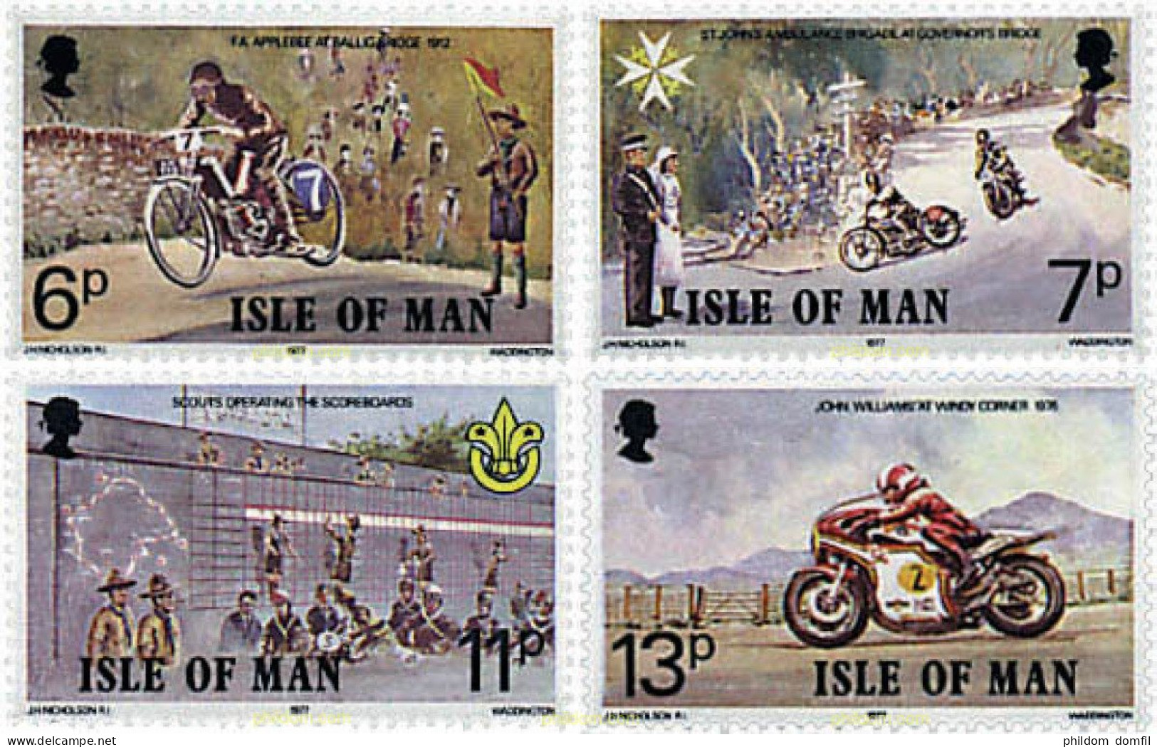 66319 MNH MAN 1977 70 ANIVERSARIO DE LAS CARRERAS TOURIST-TROPHY Y DEL ESCULTISMO - Man (Eiland)