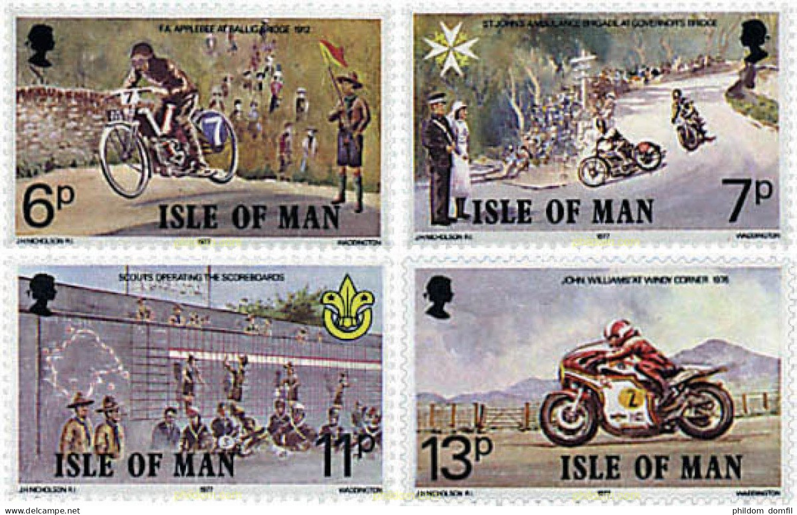 66319 MNH MAN 1977 70 ANIVERSARIO DE LAS CARRERAS TOURIST-TROPHY Y DEL ESCULTISMO - Isle Of Man