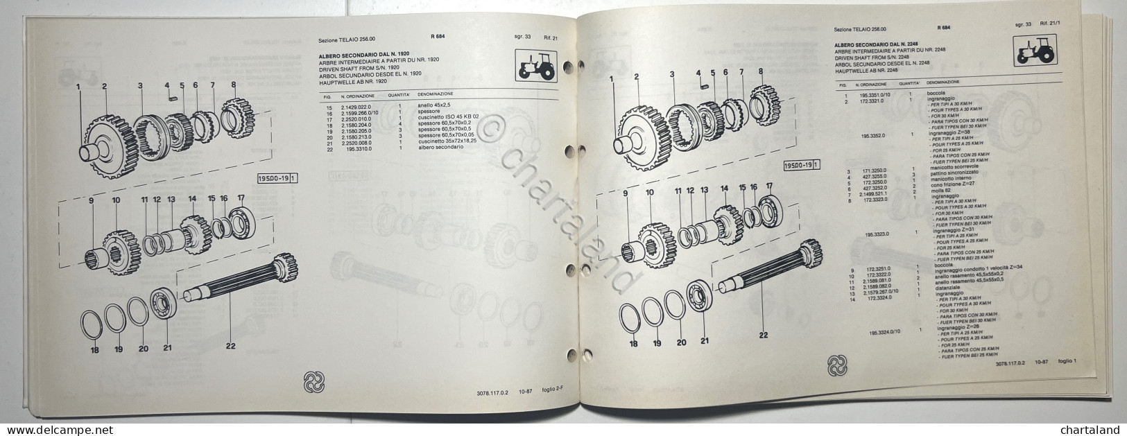 Catalogo Ricambi Originali Lamborghini Trattori - R 684 - R 724 - Ed. 1987 - Otros & Sin Clasificación