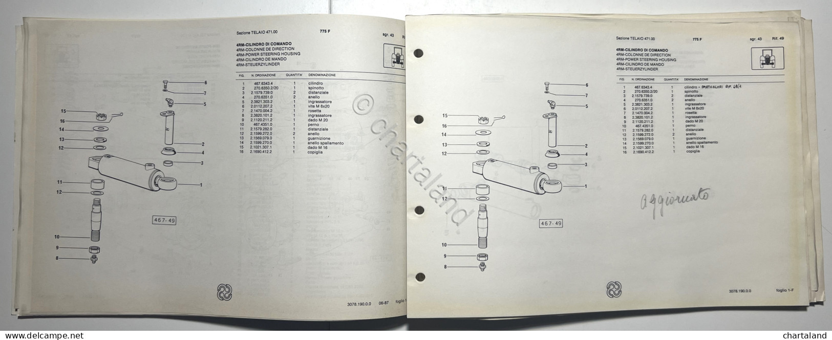 Catalogo Ricambi Originali Lamborghini Trattori - 775-F - Ed. 1987 - Sonstige & Ohne Zuordnung