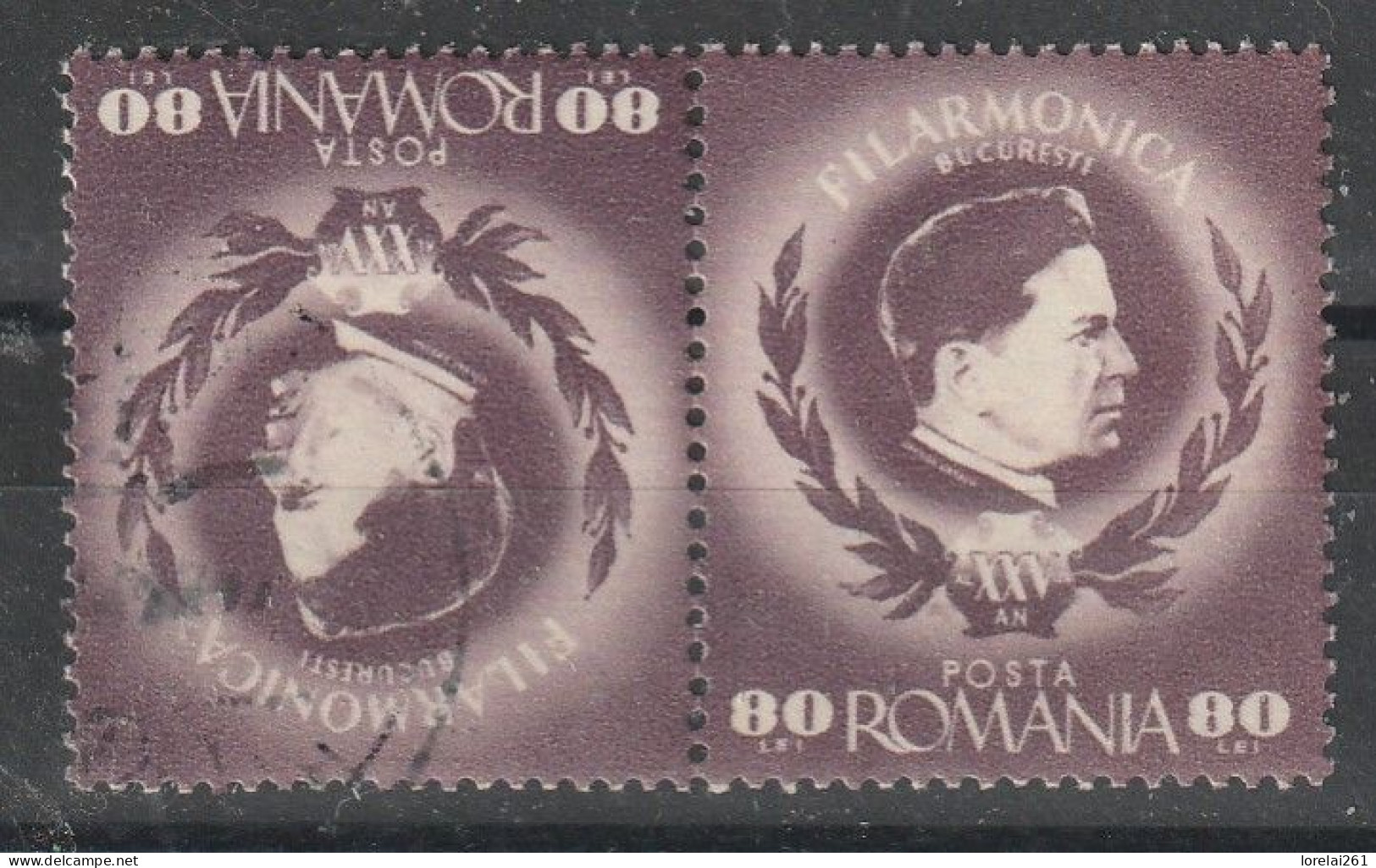 1946 - 25 Ans De La Philharmonie Roumaine Mi No  983 Tete-beche - Used Stamps