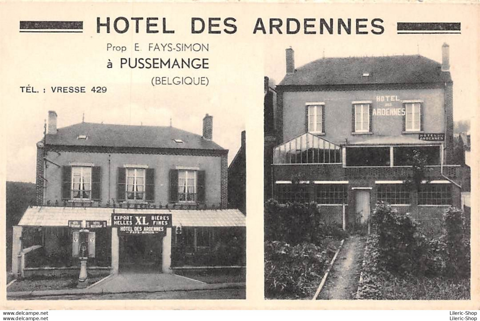 BELGIQUE PUSSEMANGE Hôtel Des Ardennes E. Fays.Simon - Pompe à Essence SATAM Logo PURFINA Cpsm PF ± 1940  ( ͡♥ ͜ʖ ͡♥) ♥ - Vresse-sur-Semois