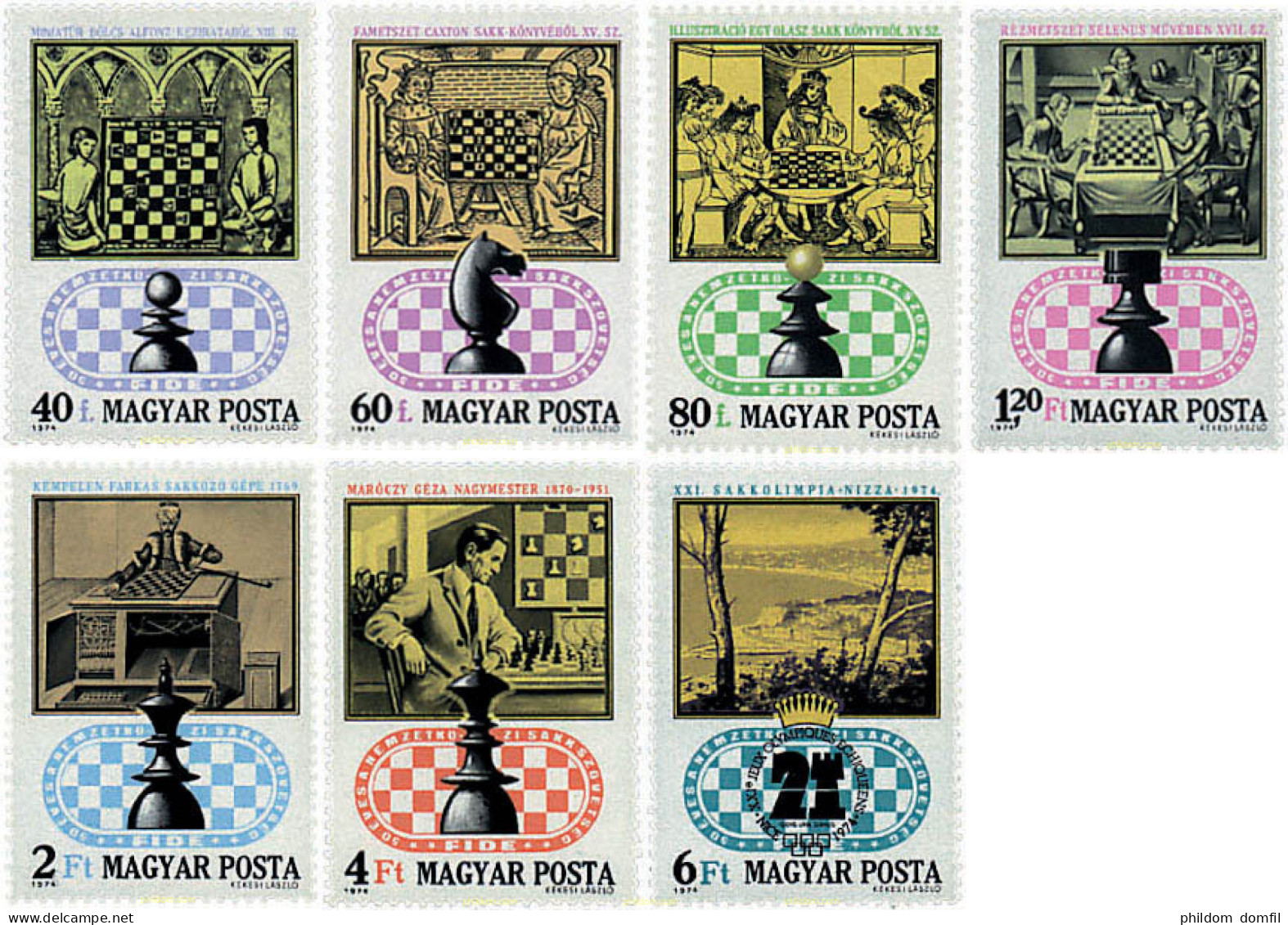 31090 MNH HUNGRIA 1974 21 OLIMPIADA DE AJEDREZ EN NIZA - Neufs