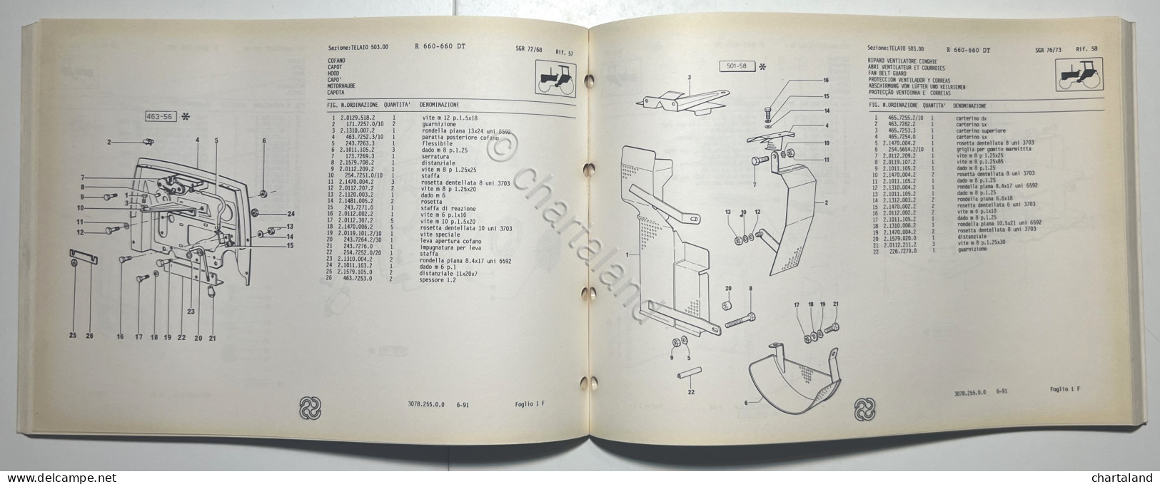 Catalogo Ricambi Originali Lamborghini Trattori - R 660-660 DT Dal N. 11.500 - Other & Unclassified