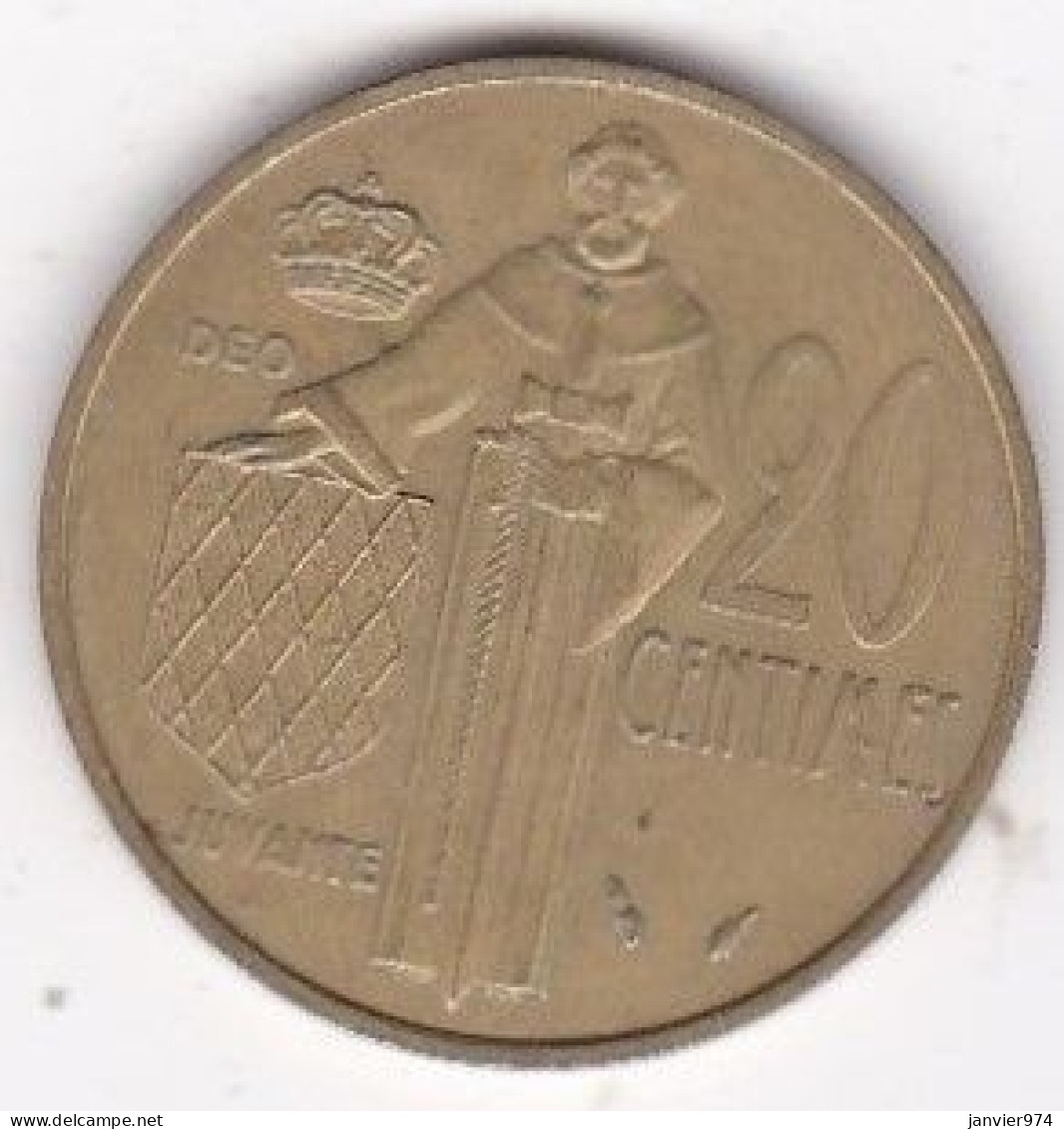 Monaco. 20 Centimes 1982 RAINIER III. Cupro-Nickel - 1960-2001 Francos Nuevos