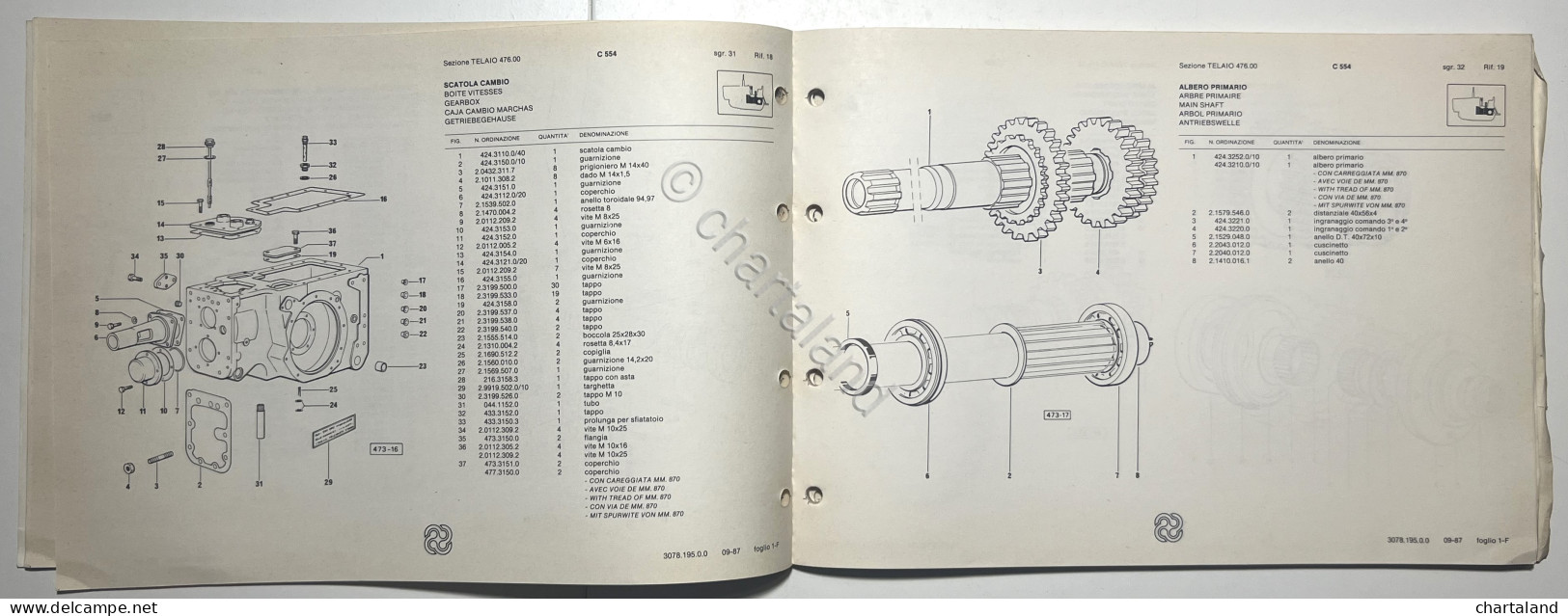 Catalogo Ricambi Originali Lamborghini Trattori - C 554 - Ed. 1987 - Other & Unclassified