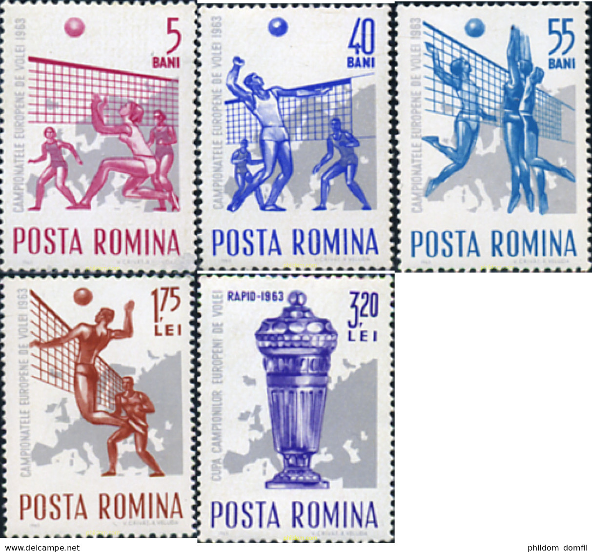 61903 MNH RUMANIA 1963 CAMPEONATOS DE EUROPA DE BALONVOLEA - Other & Unclassified