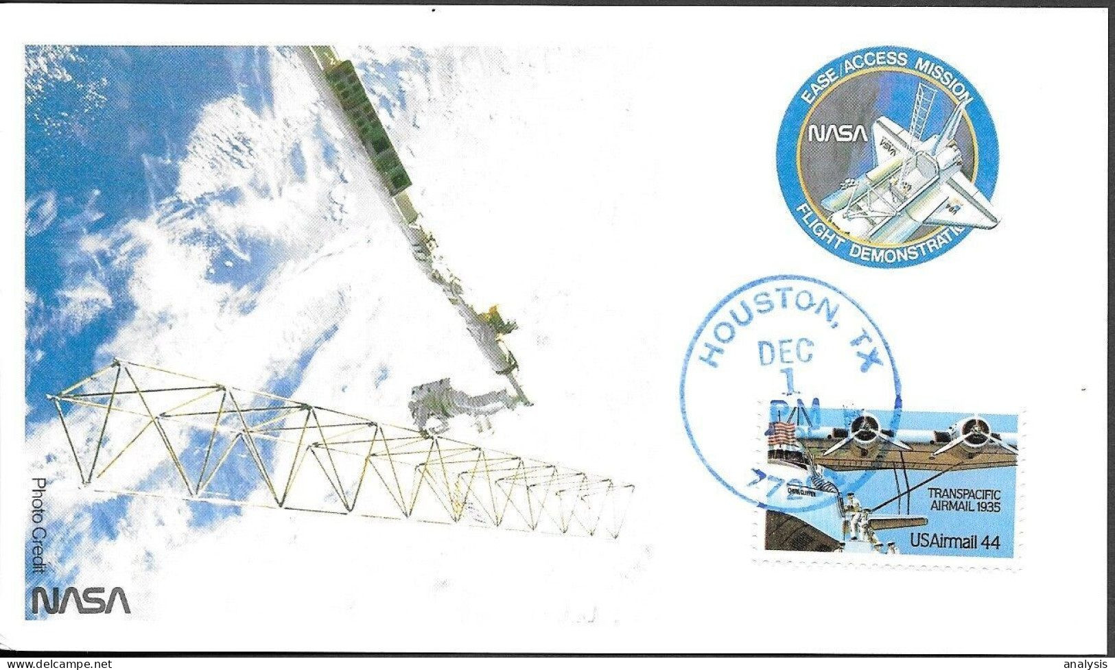 US Space NASA Postcard 1985. Atlantis STS-61B EVA-2 Ross Spring. Houston - Verenigde Staten