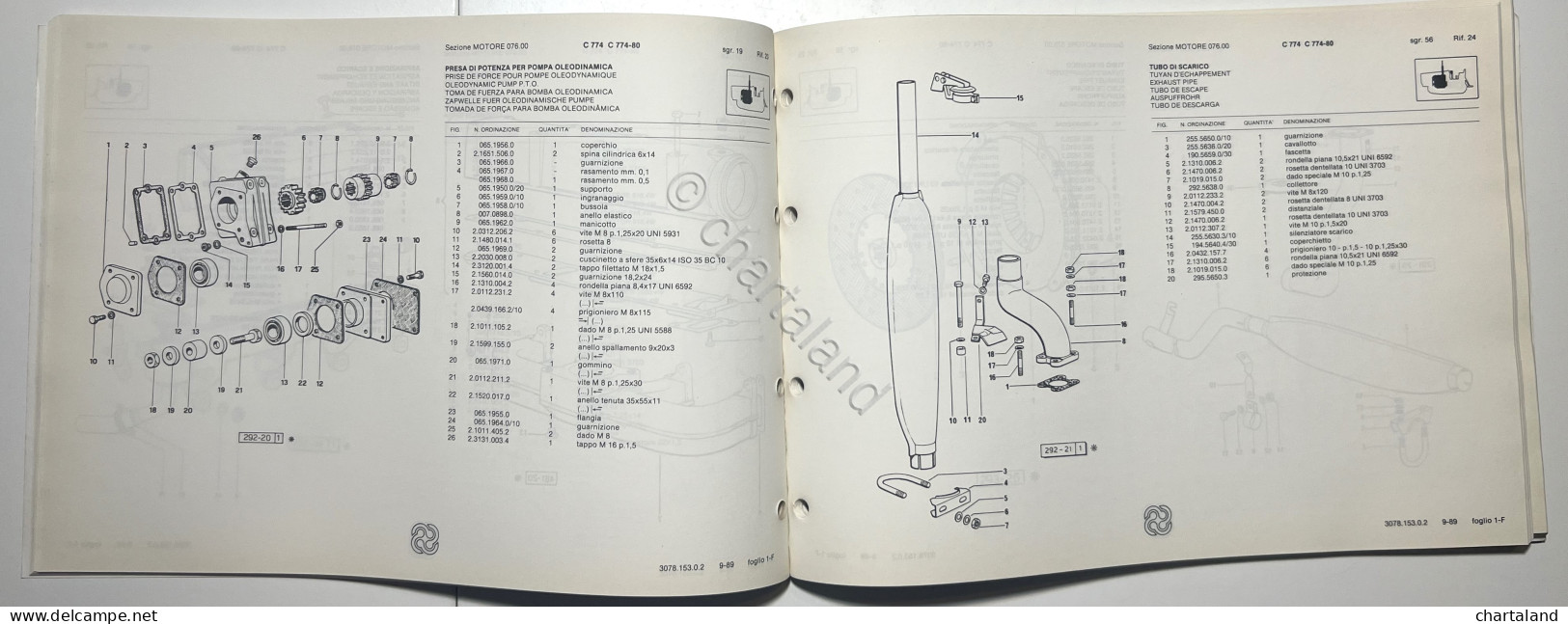 Catalogo Ricambi Originali Lamborghini Trattori - C 774 / C 774-80 - Ed. 1989 - Autres & Non Classés