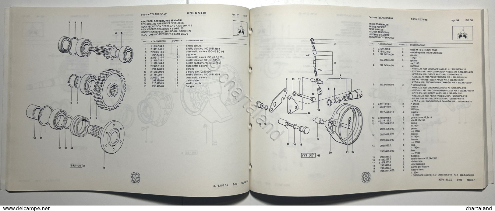 Catalogo Ricambi Originali Lamborghini Trattori - C 774 C 774-80 Ergomatic 1989 - Autres & Non Classés